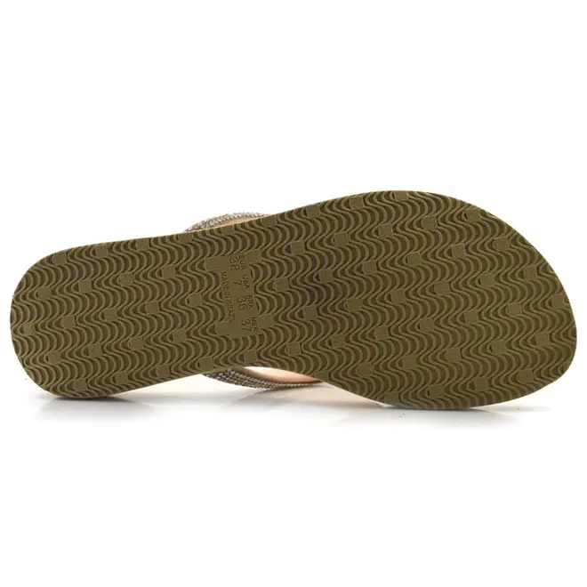 Sandália Rasteira Feminina Softli Creme 10015.10064