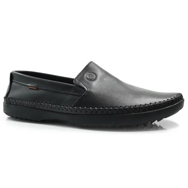 Sapatilha de Couro Masculina Free Way Logan Preto LOGANX-1