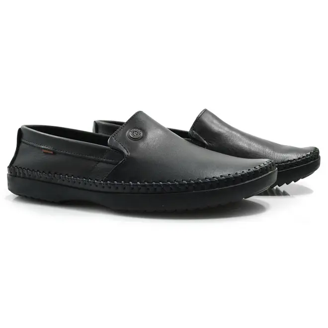 Sapatilha de Couro Masculina Free Way Logan Preto LOGANX-1