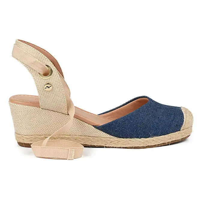 Sandália Anabela Espadrille Itapuã - Azul/Natural