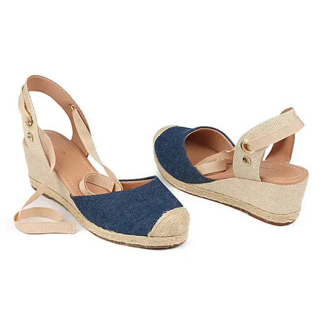 Sandália Anabela Espadrille Itapuã - Azul/Natural
