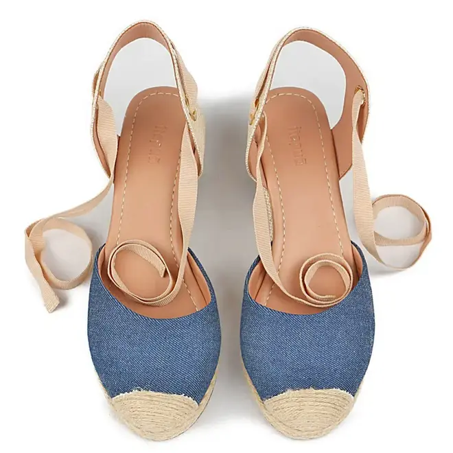 Sandália Anabela Espadrille Itapuã - Azul/Natural