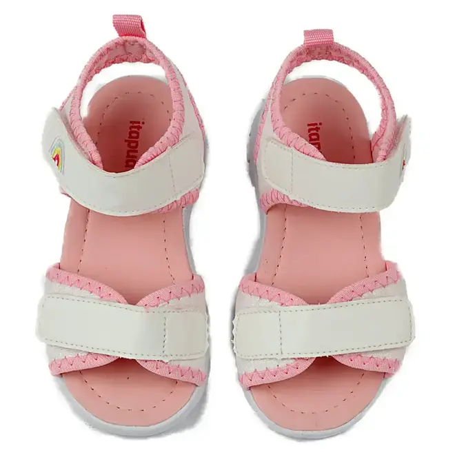 Sandália Papete Infantil Feminina Itapuã - Branca/Rosa
