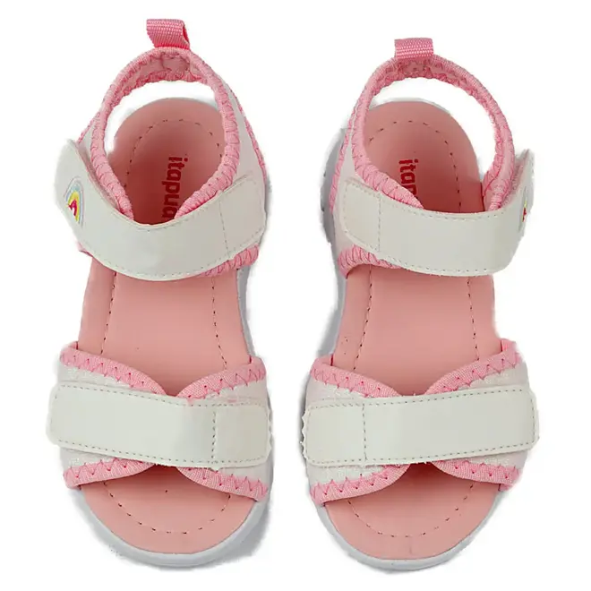 Sandália Papete Infantil Feminina Itapuã - Branca/Rosa