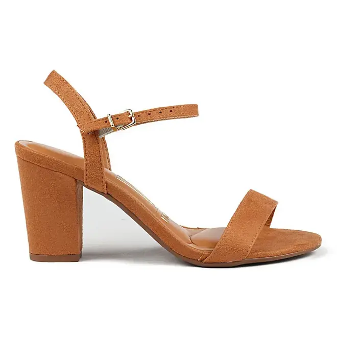 Sandália Vizzano Salto Grosso Camel Feminino