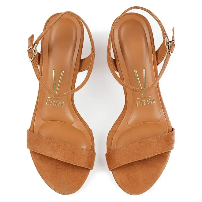 Sandália Vizzano Salto Grosso Camel Feminino