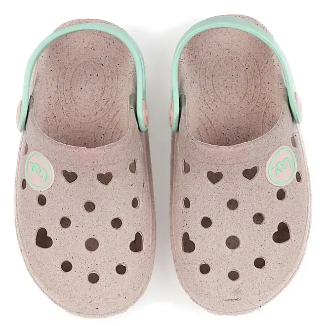 Babuche Infantil Mar & Cor - Cinza/Verde Menina