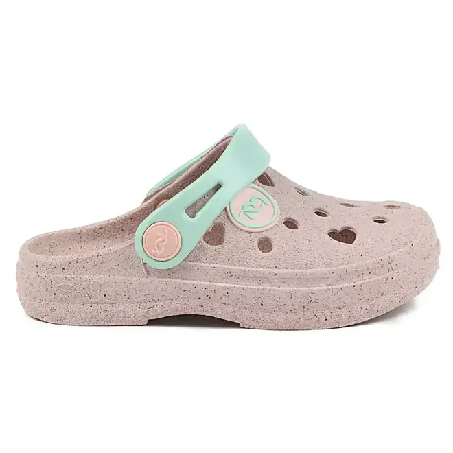 Babuche Infantil Mar & Cor - Cinza/Verde Menina