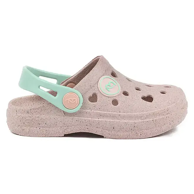 Babuche Infantil Mar & Cor - Cinza/Verde Menina