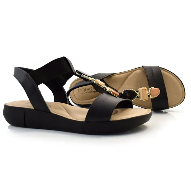 Sandália Flat Feminina Modare Preto 7199.103.28630