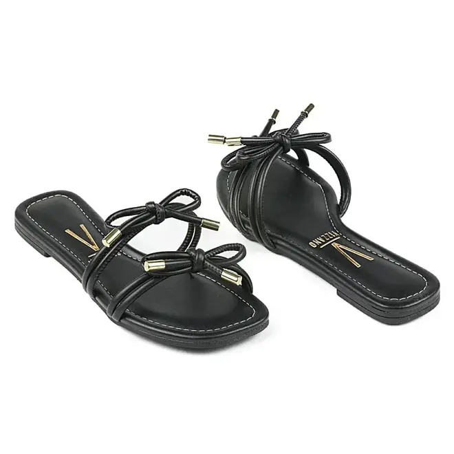 Tamanco Rasteira Vizzano Flats Preto Feminino
