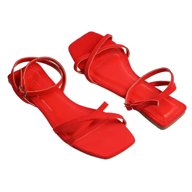 Sandália Flat Tiras Itapuã Feminino Vermelho