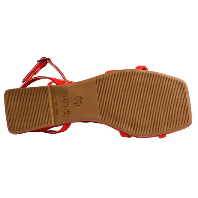 Sandália Flat Tiras Itapuã Feminino Vermelho