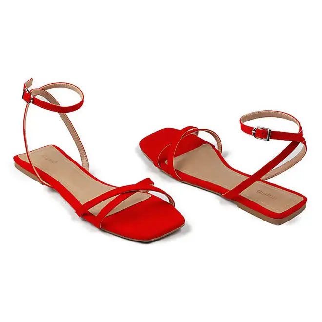 Sandália Flat Tiras Itapuã Feminino Vermelho