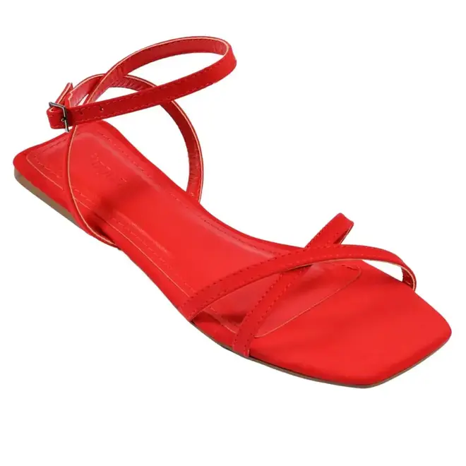 Sandália Flat Tiras Itapuã Feminino Vermelho