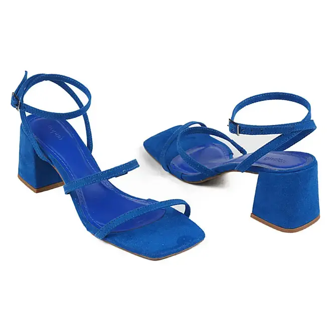 Sandália Itapuã Salto Bloco Azul Feminino