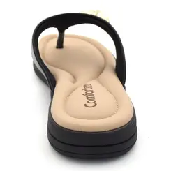 Sandália Rasteira Feminina Comfortflex Preto 2680401