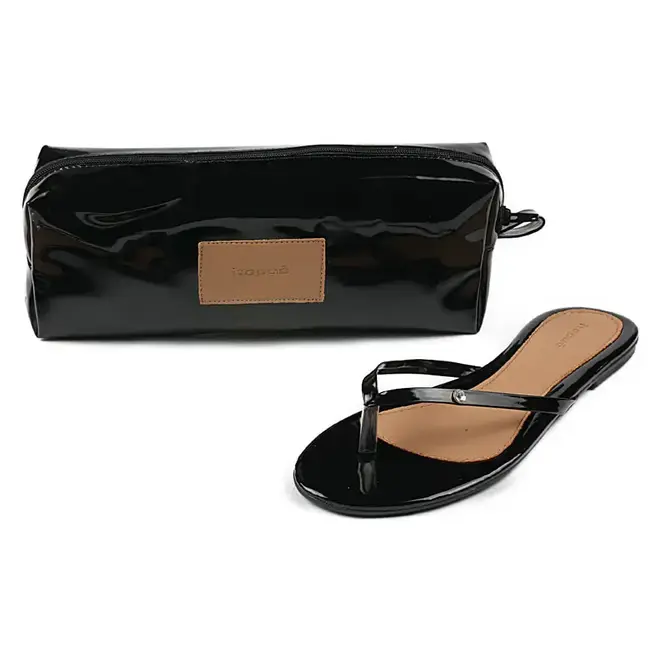 Tamanco Flat Itapuã Nécessaire Preto Feminino