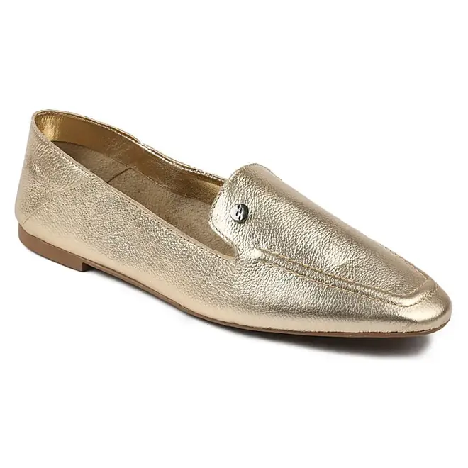 Mocassim Itapuã Couro Ouro Feminino