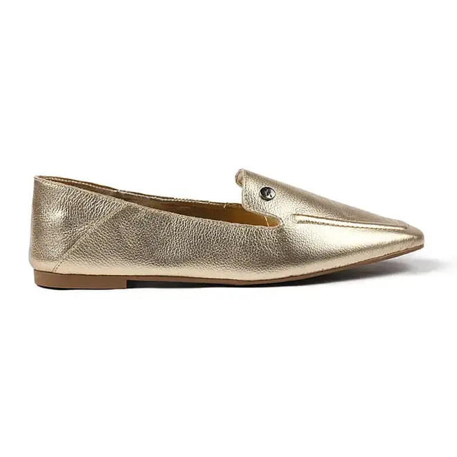Mocassim Itapuã Couro Ouro Feminino