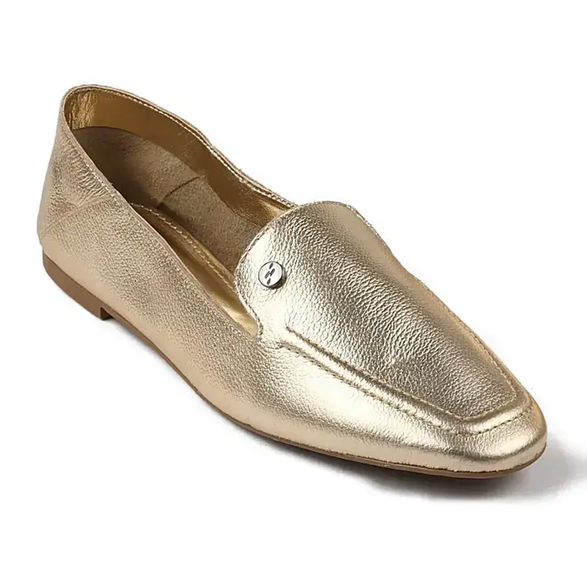 Mocassim Itapuã Couro Ouro Feminino