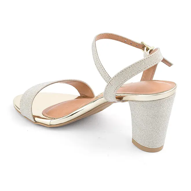 Sandália Festa Vizzano Shine Dourado Brilhante Feminino