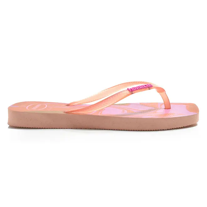 Chinelo Feminino Havaianas Slim Square Jelly Rosa 4150245