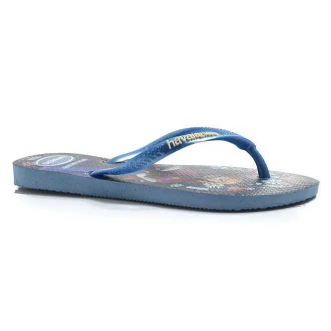 Chinelo Havaianas Kids Slim Princesas Azul 4123328