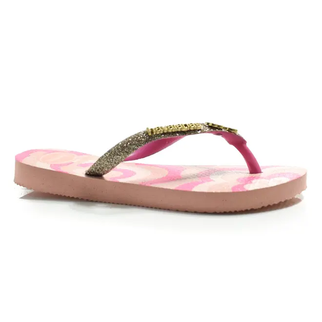 Chinelo Havaianas Infantil Slim Glitter Rosa 4146976