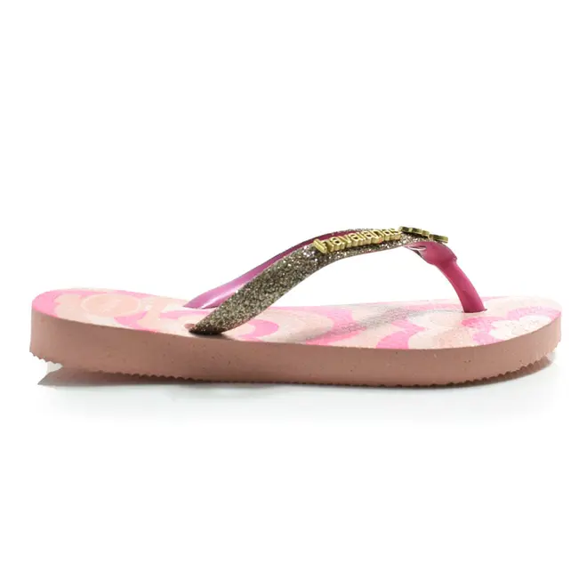 Chinelo Havaianas Infantil Slim Glitter Rosa 4146976