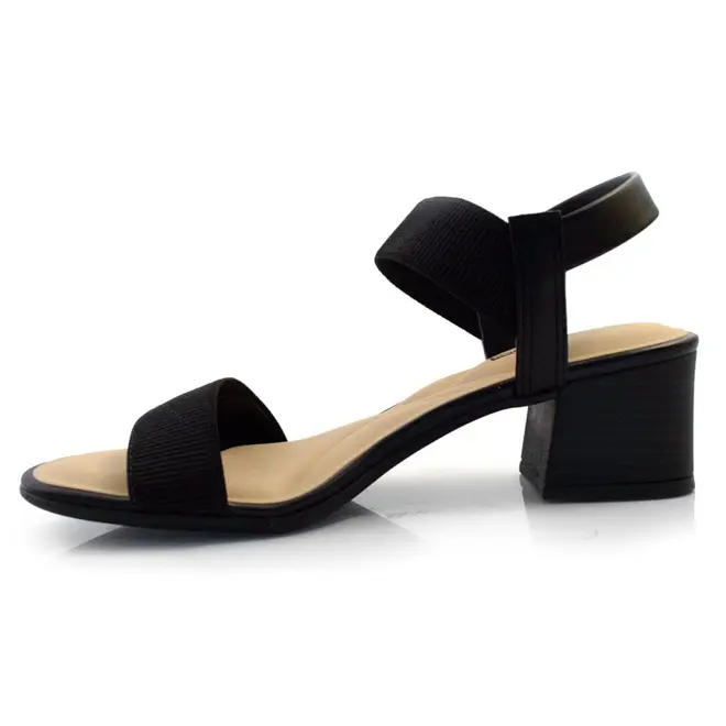 Sandália de Salto Bloco Feminina Comfortflex Preto 24-56401