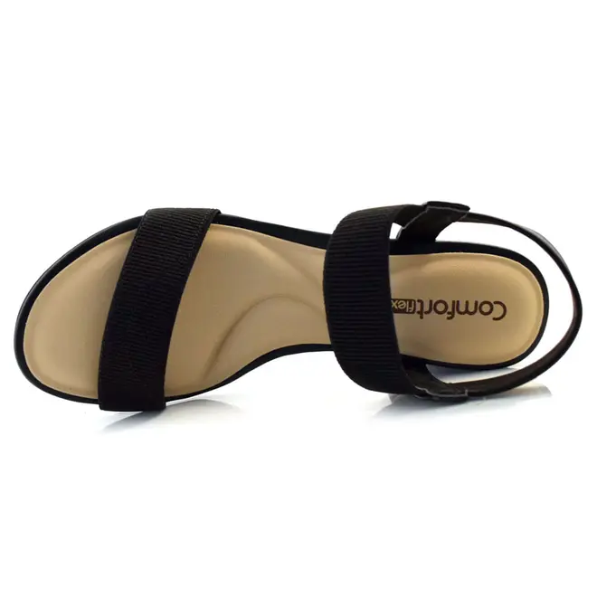 Sandália de Salto Bloco Feminina Comfortflex Preto 24-56401