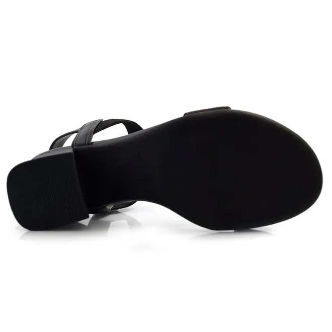 Sandália de Salto Bloco Feminina Comfortflex Preto 24-56401