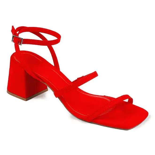 Sandália Itapuã Salto Bloco Vermelho Feminino
