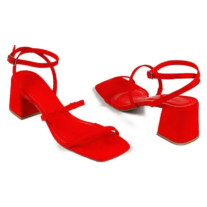 Sandália Itapuã Salto Bloco Vermelho Feminino