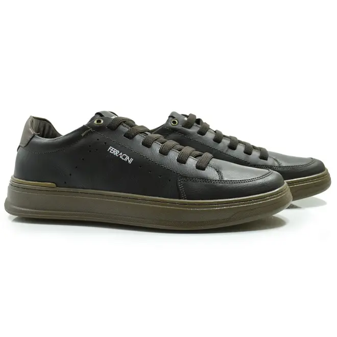 Tênis Masculino de Couro Ferracini Gold Preto 2074