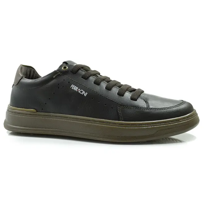 Tênis Masculino de Couro Ferracini Gold Preto 2074