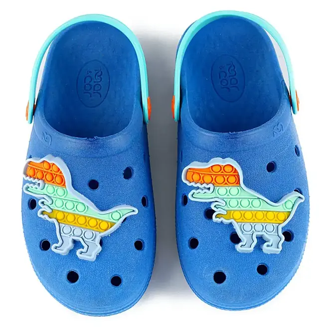 Babuche Infantil Mar & Cor Dinossauro Pop IT Azul