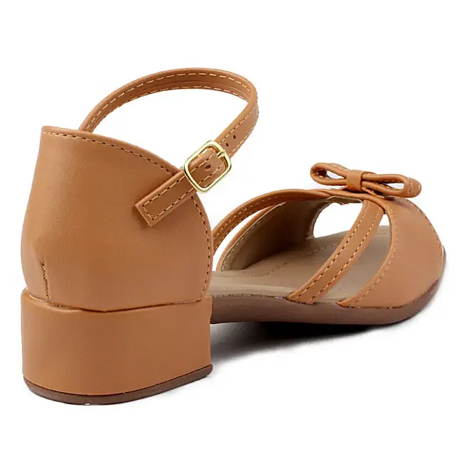 Sandália Salto Médio Infantil Itapuã Buckle Marrom