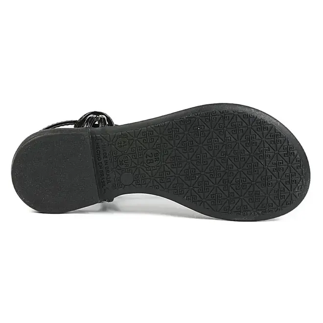 Sandália Flat Infantil Kidy Nó Preto