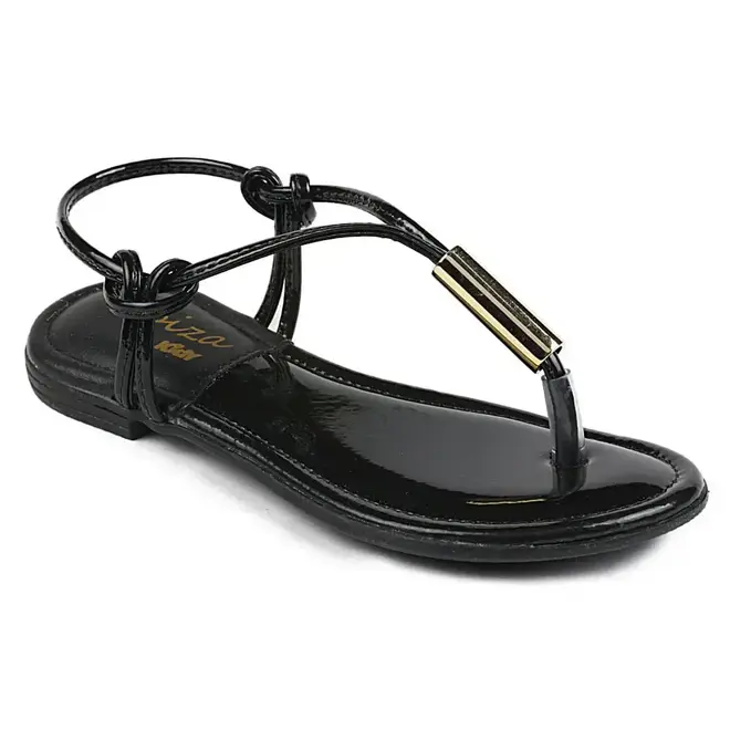 Sandália Flat Infantil Kidy Nó Preto