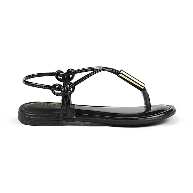 Sandália Flat Infantil Kidy Nó Preto