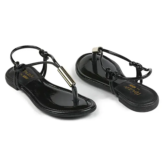 Sandália Flat Infantil Kidy Nó Preto