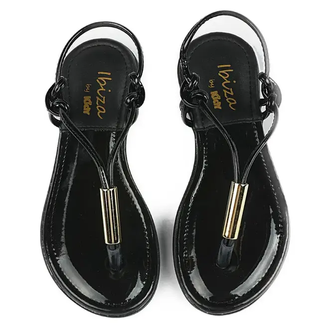 Sandália Flat Infantil Kidy Nó Preto