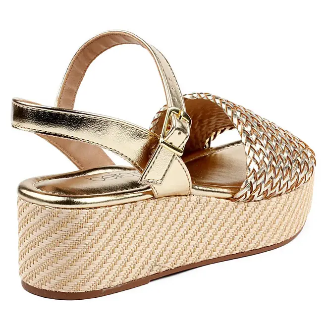 Sandália Flatform Beira Rio Dourado Feminino