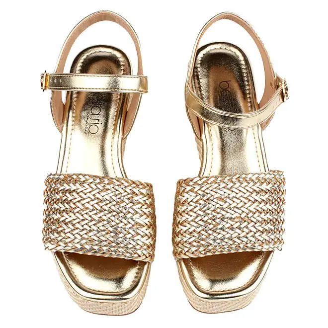 Sandália Flatform Beira Rio Dourado Feminino