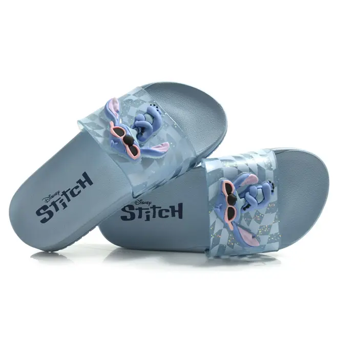 Chinelo Slide Infantil Grendene Stitch Azul 23285