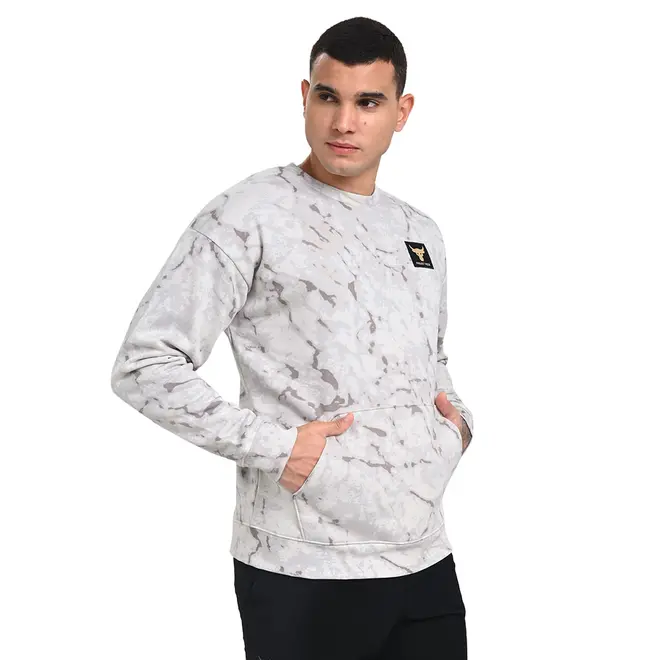 Camiseta Manga Longa de Treino Masculina Under Armour Project Rock Rival Fleece