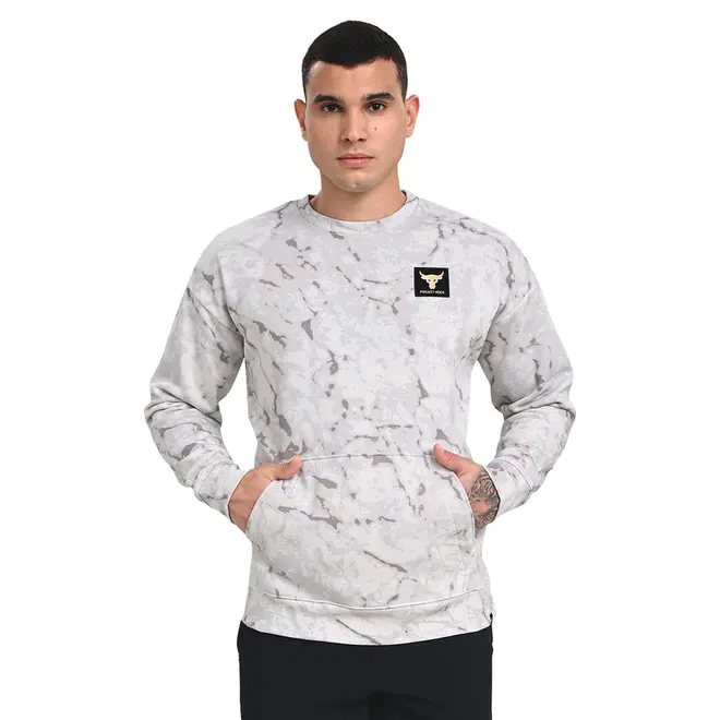 Camiseta Manga Longa de Treino Masculina Under Armour Project Rock Rival Fleece