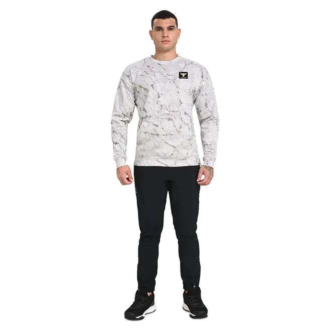 Camiseta Manga Longa de Treino Masculina Under Armour Project Rock Rival Fleece